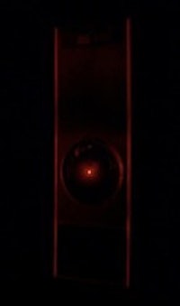 an image of a red light in a dark room